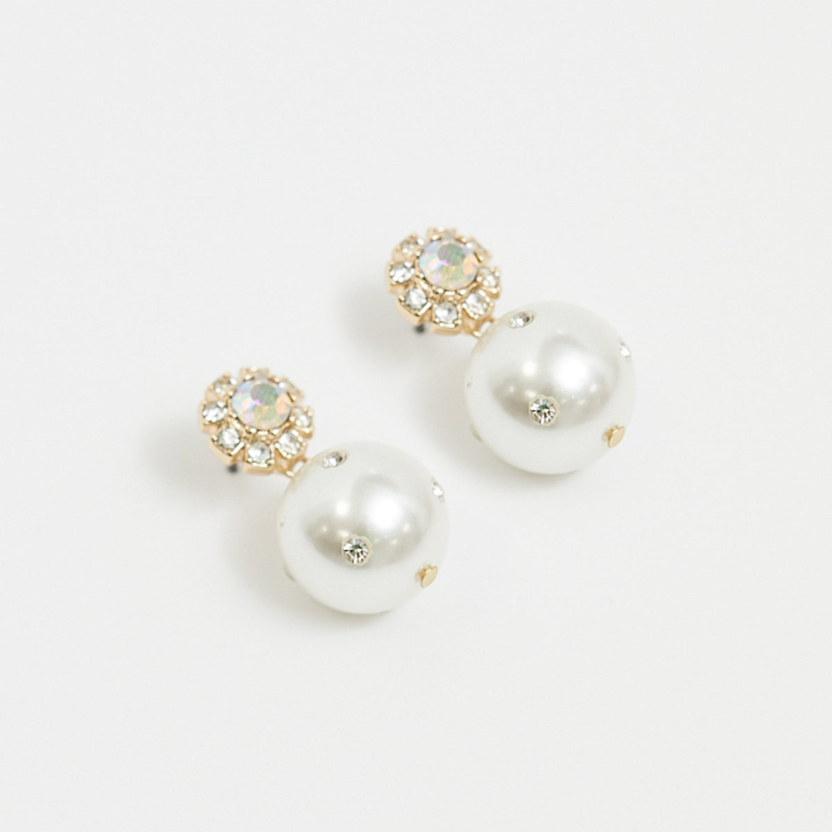 Mood Gold Pearl Halo Drop Earrings