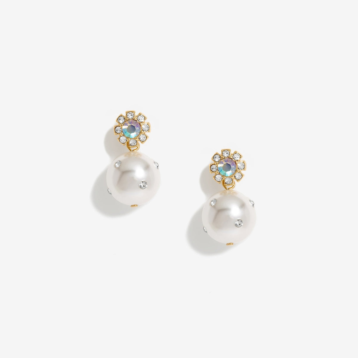 Mood Gold Pearl Halo Drop Earrings
