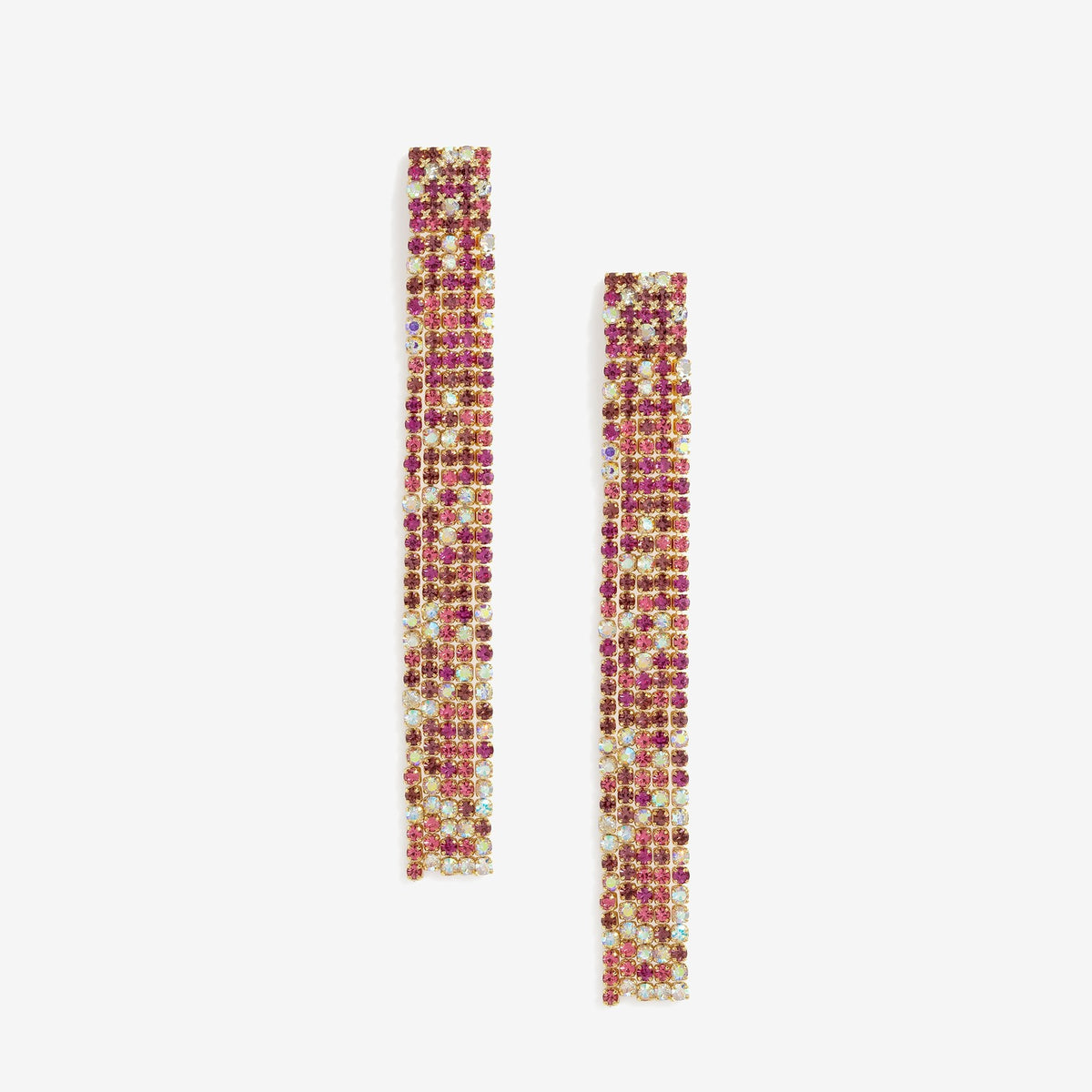 Mood Pink Diamante Drop Earrings