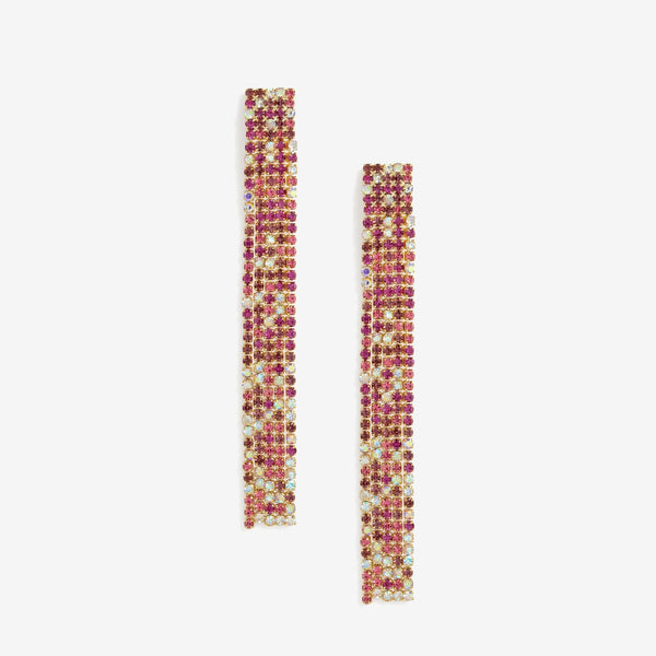 Mood Pink Diamante Drop Earrings