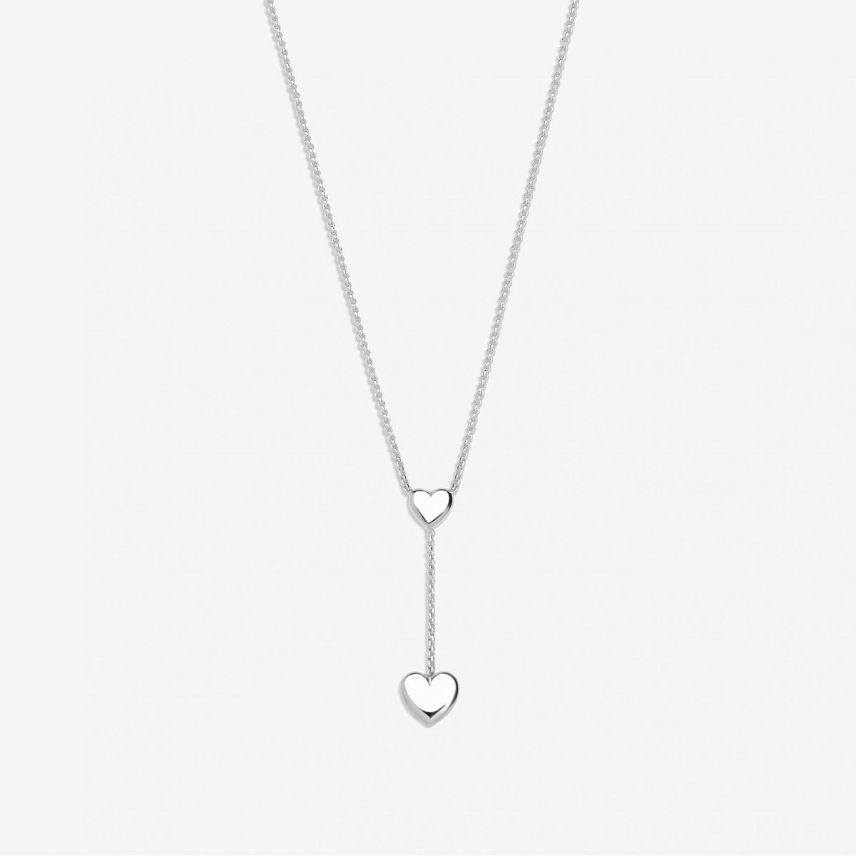 Simply Silver Sterling Silver 925 Polished Heart Y  Drop Necklace