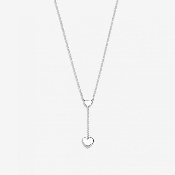 Simply Silver Sterling Silver 925 Polished Heart Y  Drop Necklace