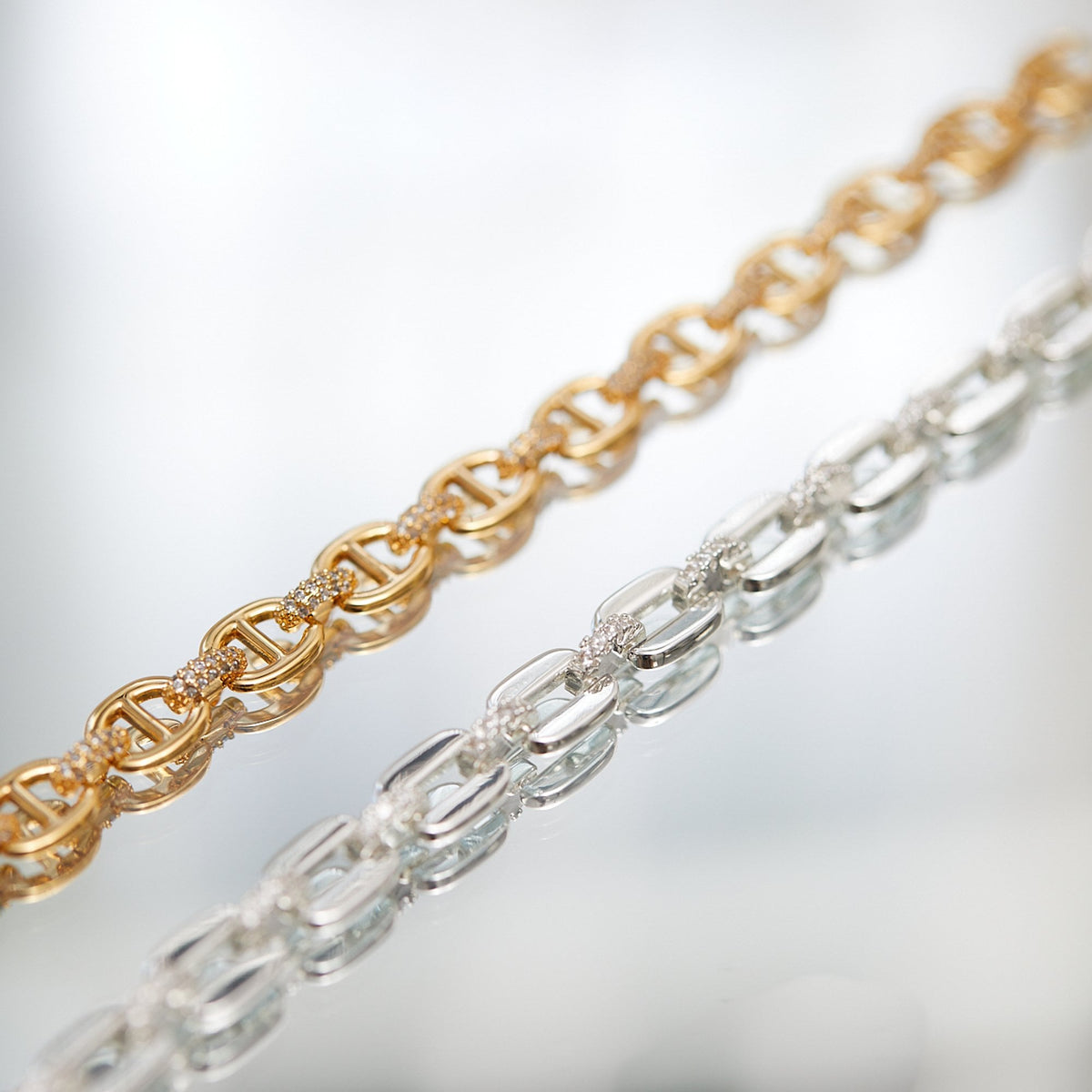Inicio Silver Plated Cubic Zirconia Chain Bracelet - Gift Pouch