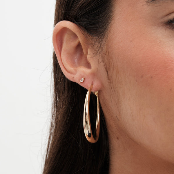 Jon Richard Gold Plated Polished Large Hoop Earrings