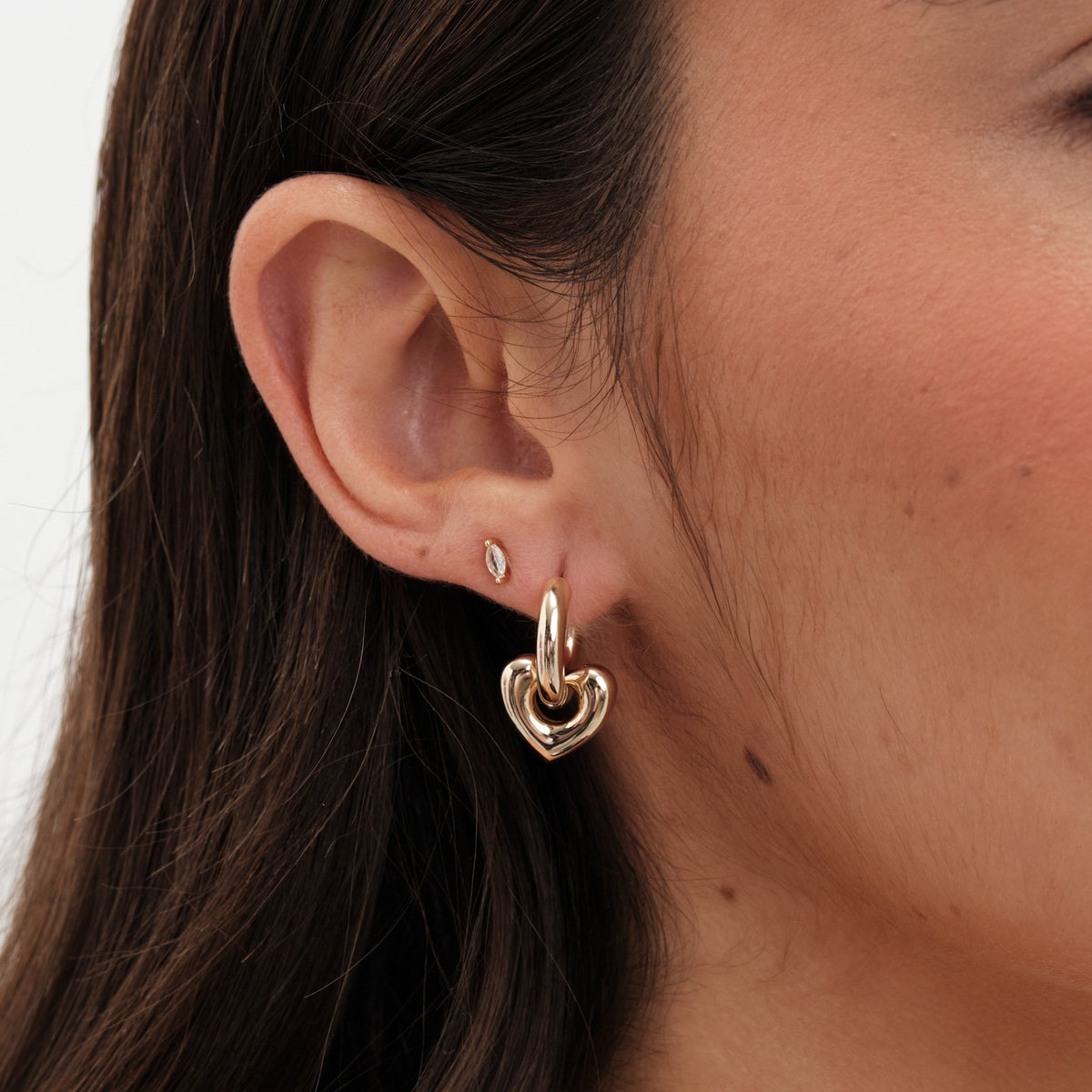 Jon Richard Gold Plated Polished Heart Door Knocker Earrings