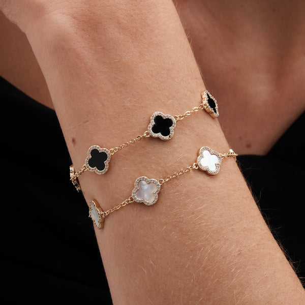 Jon Richard Gold Plated Mother of Pearl Clover Bracelet