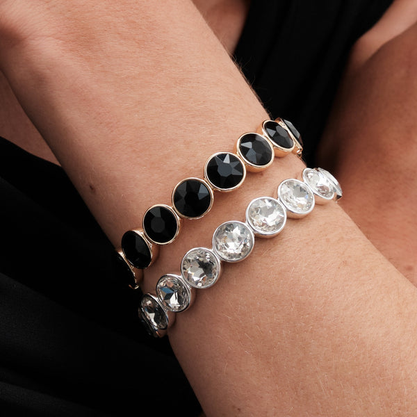 Jon Richard Silver Plated Statement Crystal Stretch Bracelet