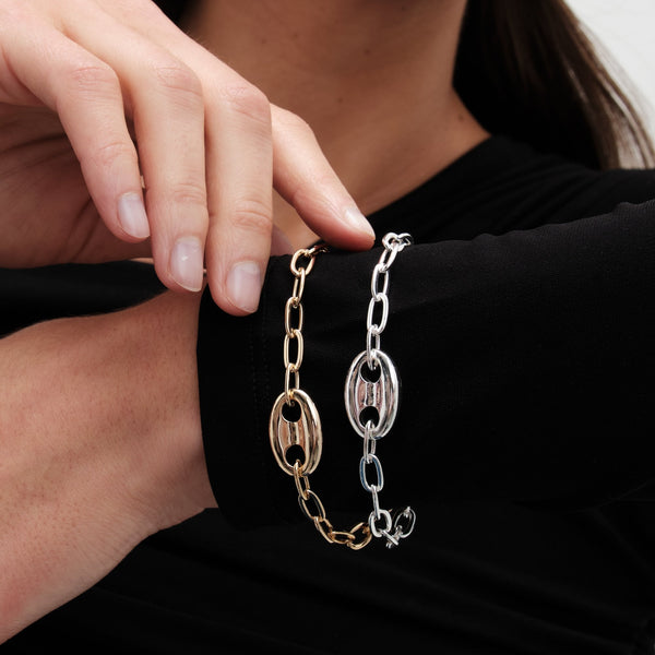 Jon Richard Silver Plated Polished Link Bracelet