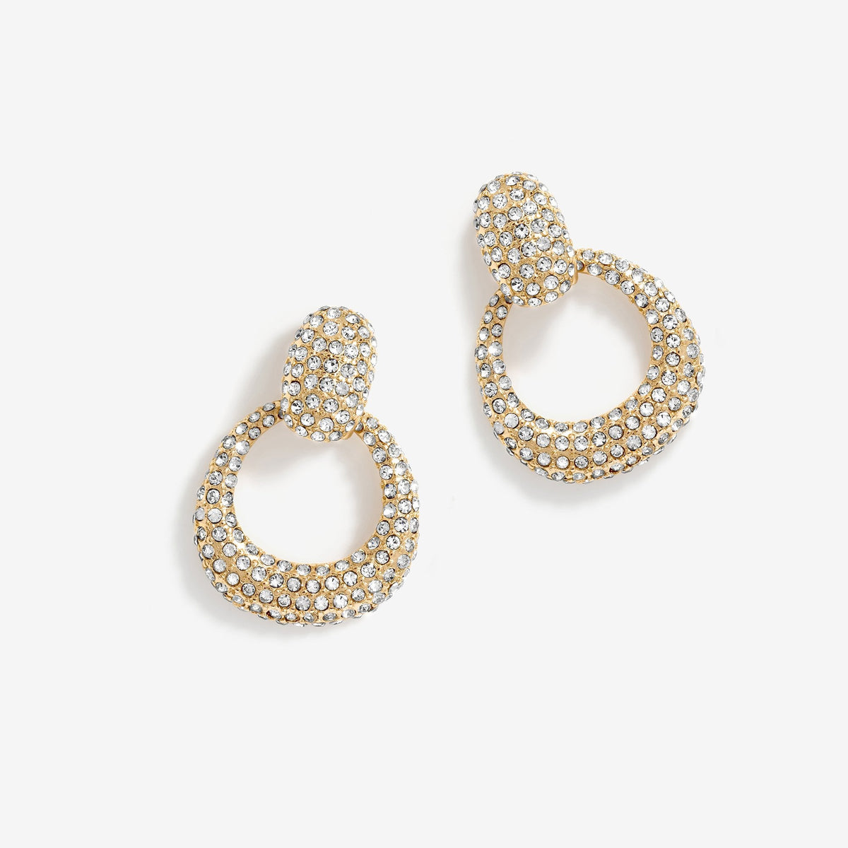 Mood Gold Crystal Doorknocker Drop Earrings