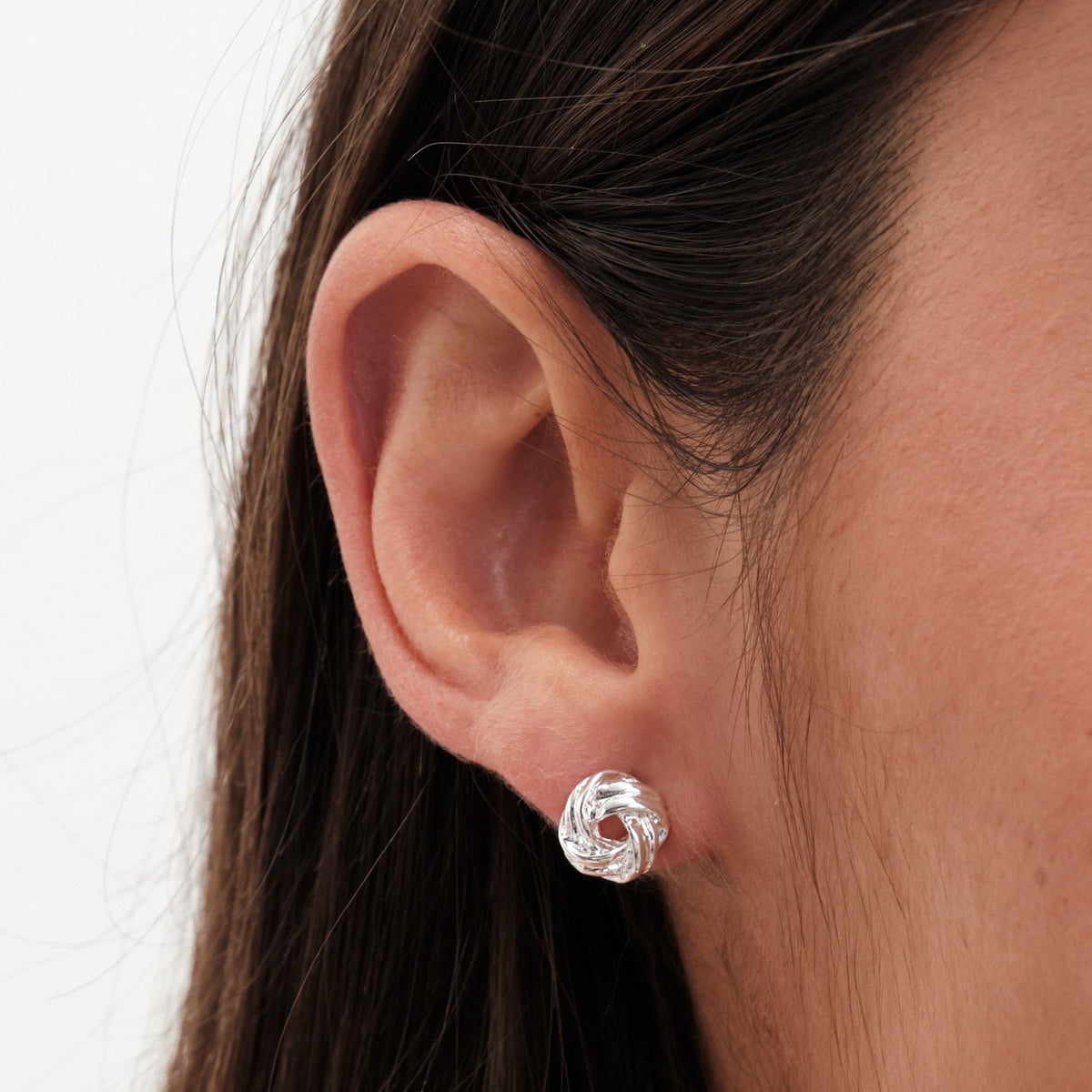 Mood Silver Knot Dome Mixed Earrings - Pack of 3