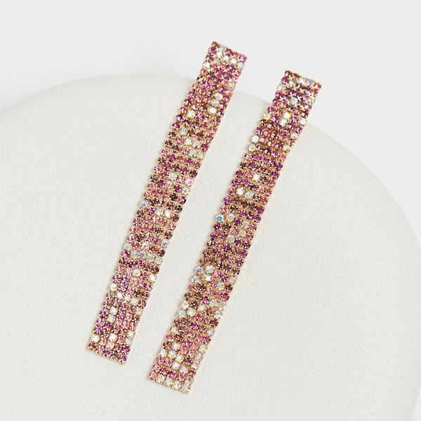 Mood Pink Diamante Drop Earrings