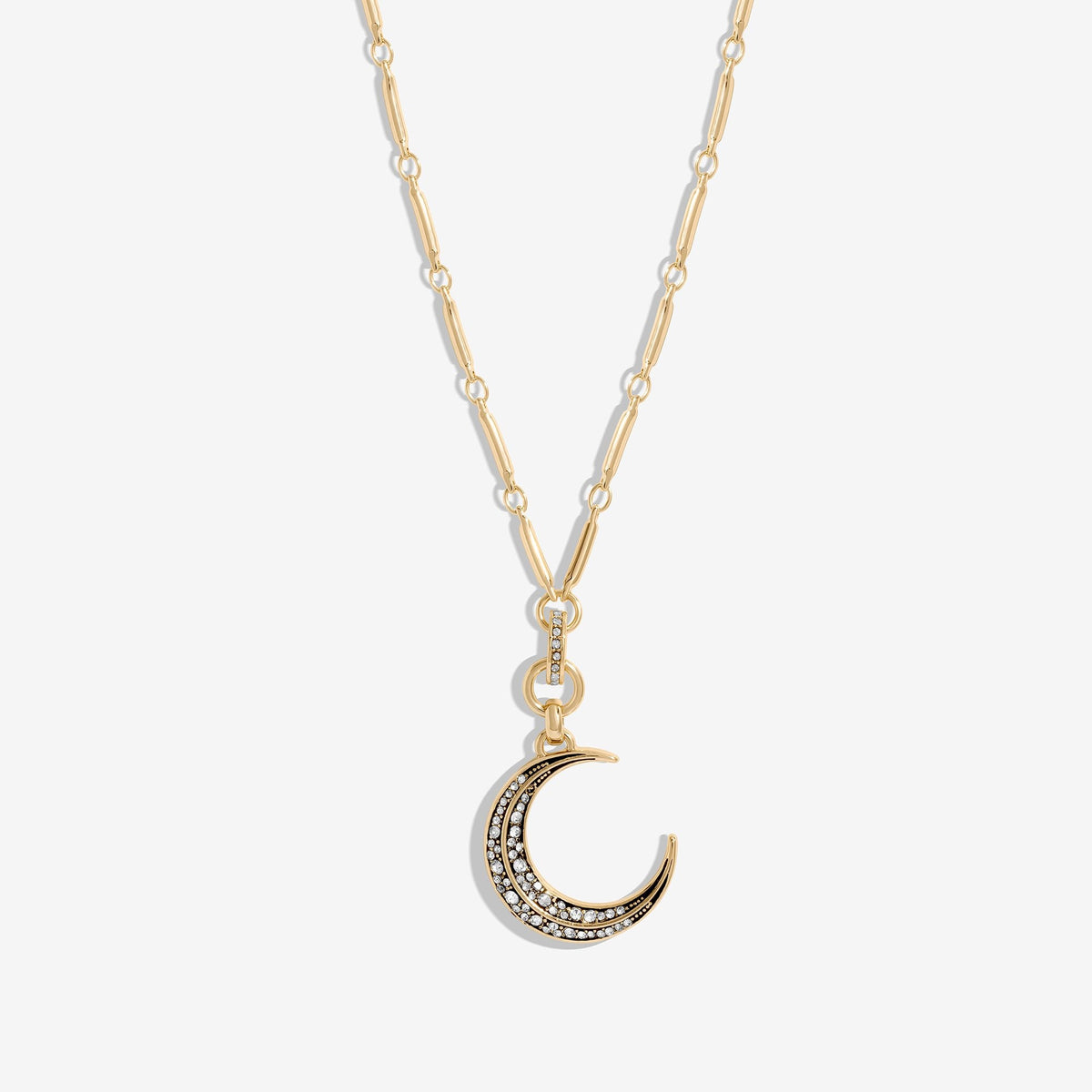 Inicio Gold Plated Enamel Moon Necklace - Gift Pouch