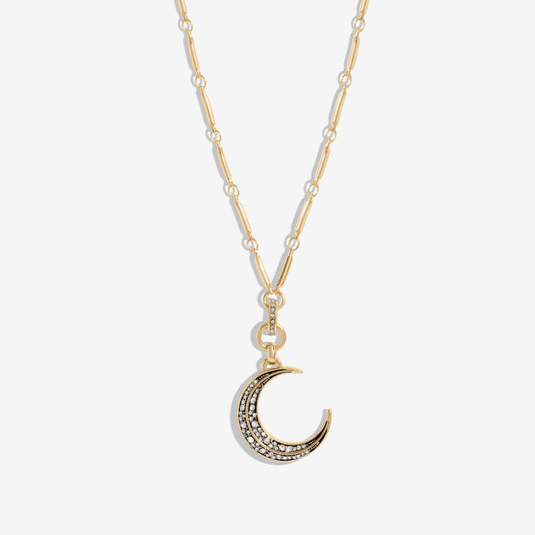 Inicio Gold Plated Enamel Moon Necklace - Gift Pouch
