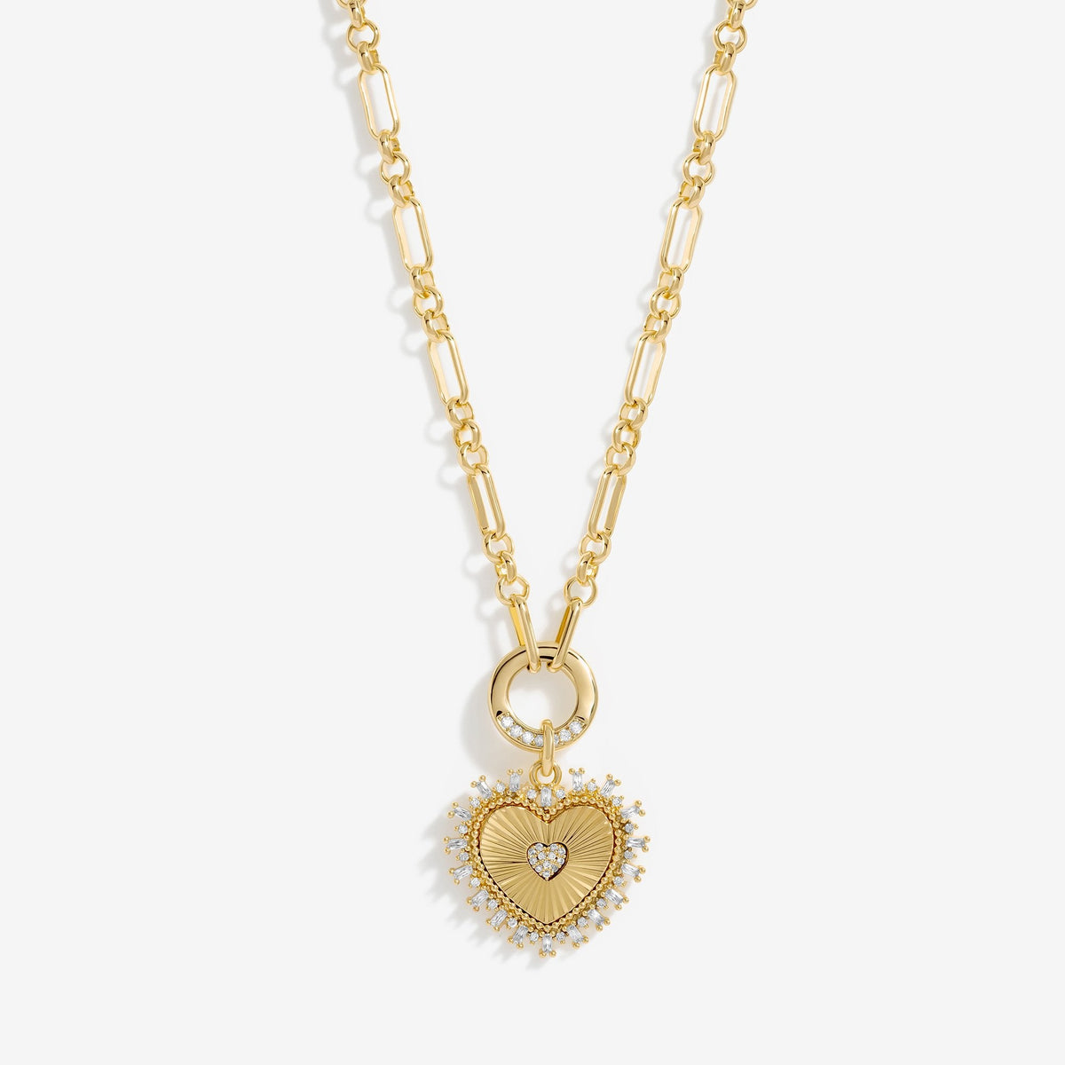 Inicio Gold Plated Heart Chain Necklace - Gift Pouch
