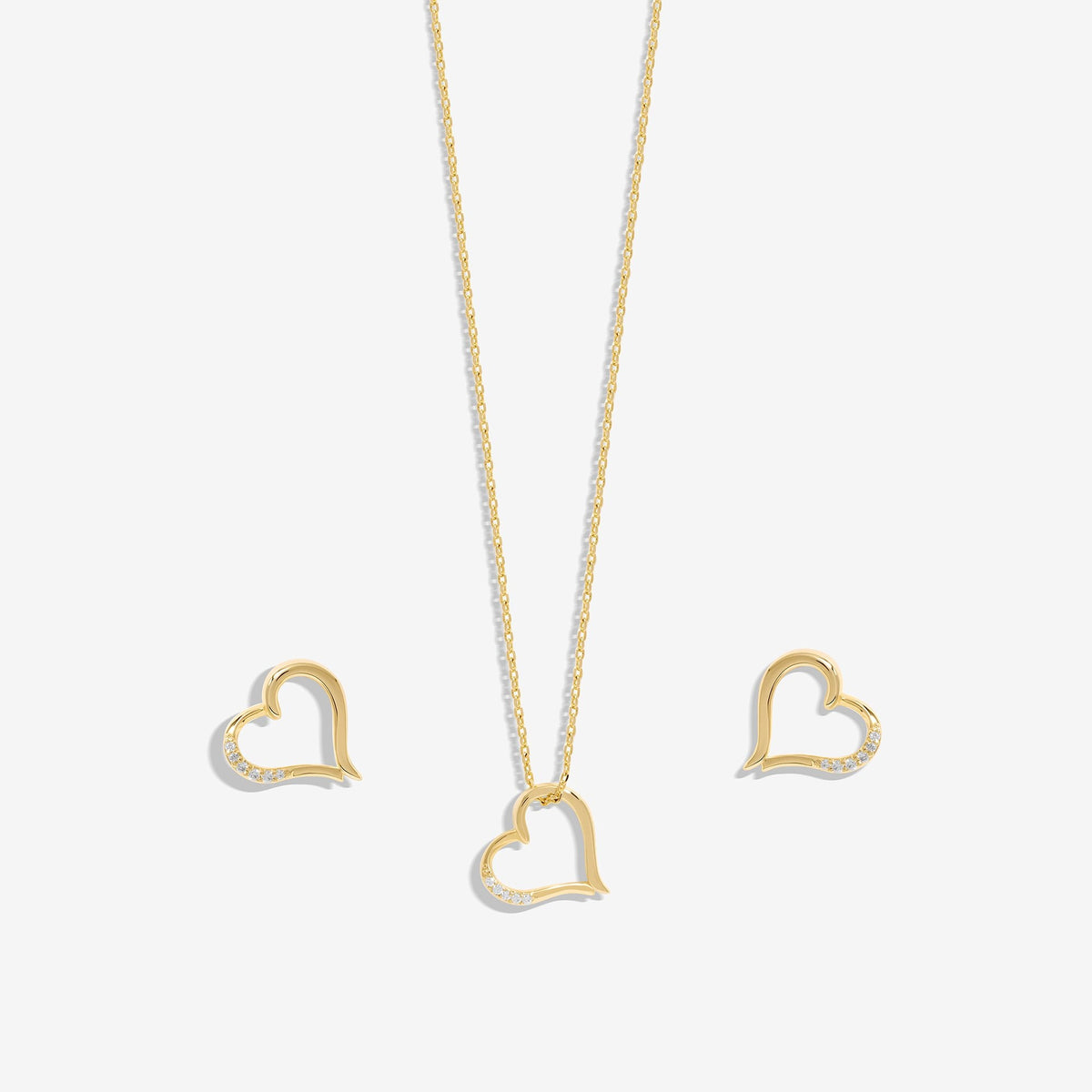 Inicio Gold Plated Cubic Zirconia Heart Box Set  - Gift Box