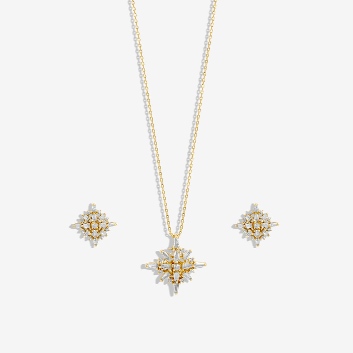 Inicio Gold Plated Cubic Zirconia Star Set - Gift Box