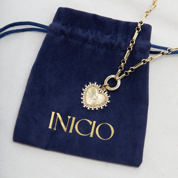 Inicio Gold Plated Heart Chain Bracelet - Gift Pouch