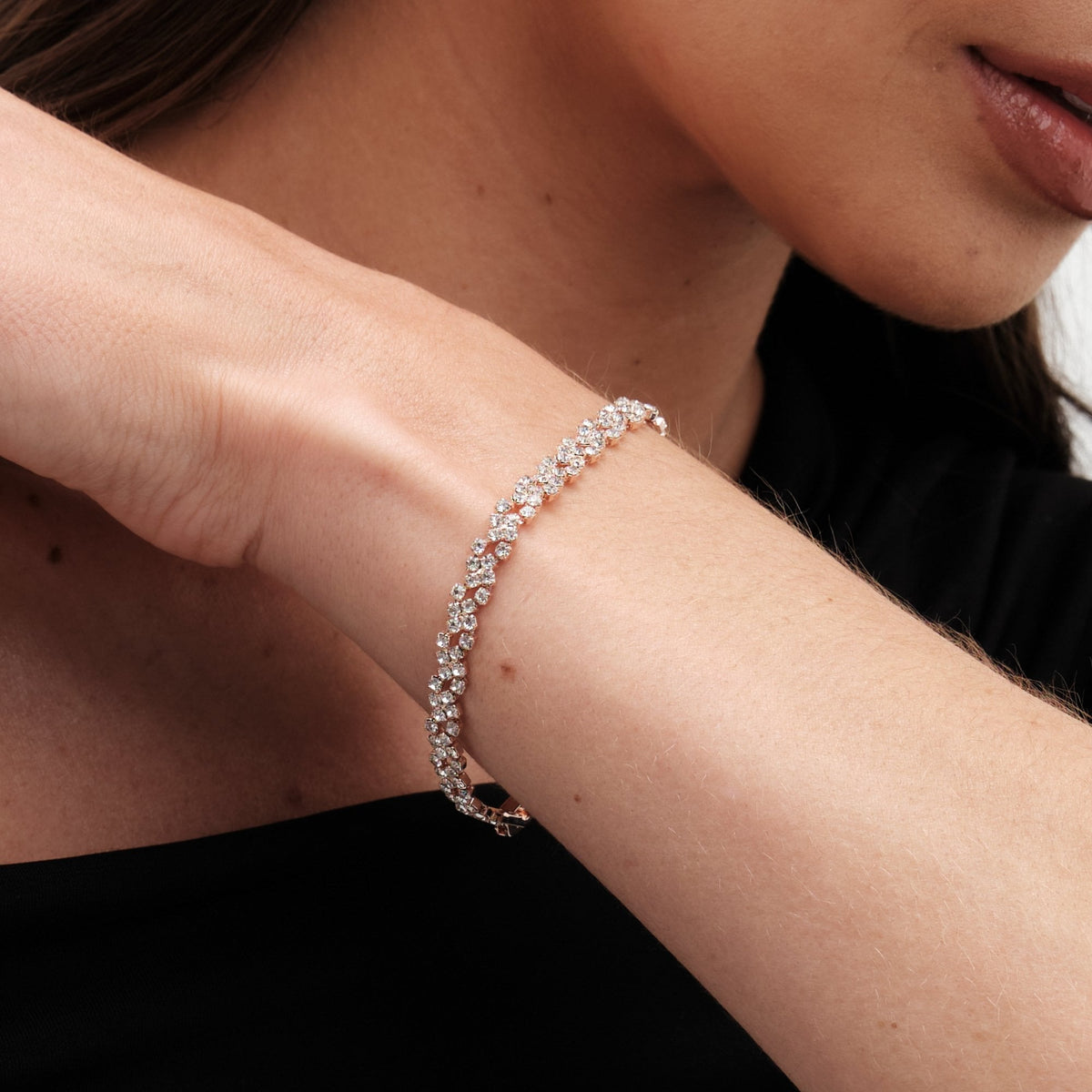 Jon Richard Rose Gold Plated Diamante Bracelet