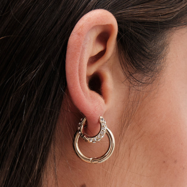 Mood Gold Crystal Mini Hoop Earrings - Pack of 3