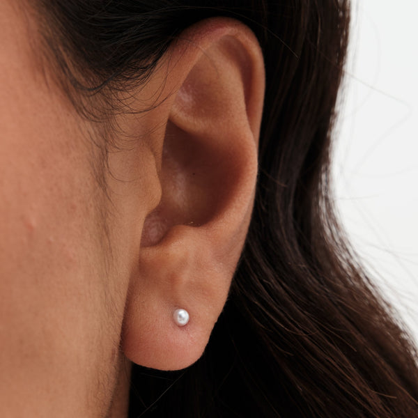 Simply Silver Sterling Silver 925 Pearl and Cubic Zirconia Bow Stud Earring - Pack of 3