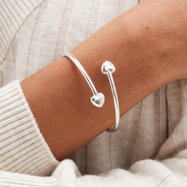 Simply Silver Sterling Silver 925  Polished Puff Heart Cuff
