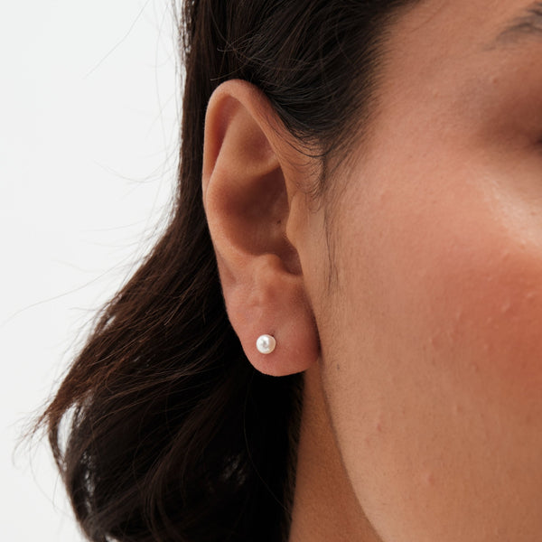 Simply Silver Sterling Silver 925 Pearl Stud Earrings