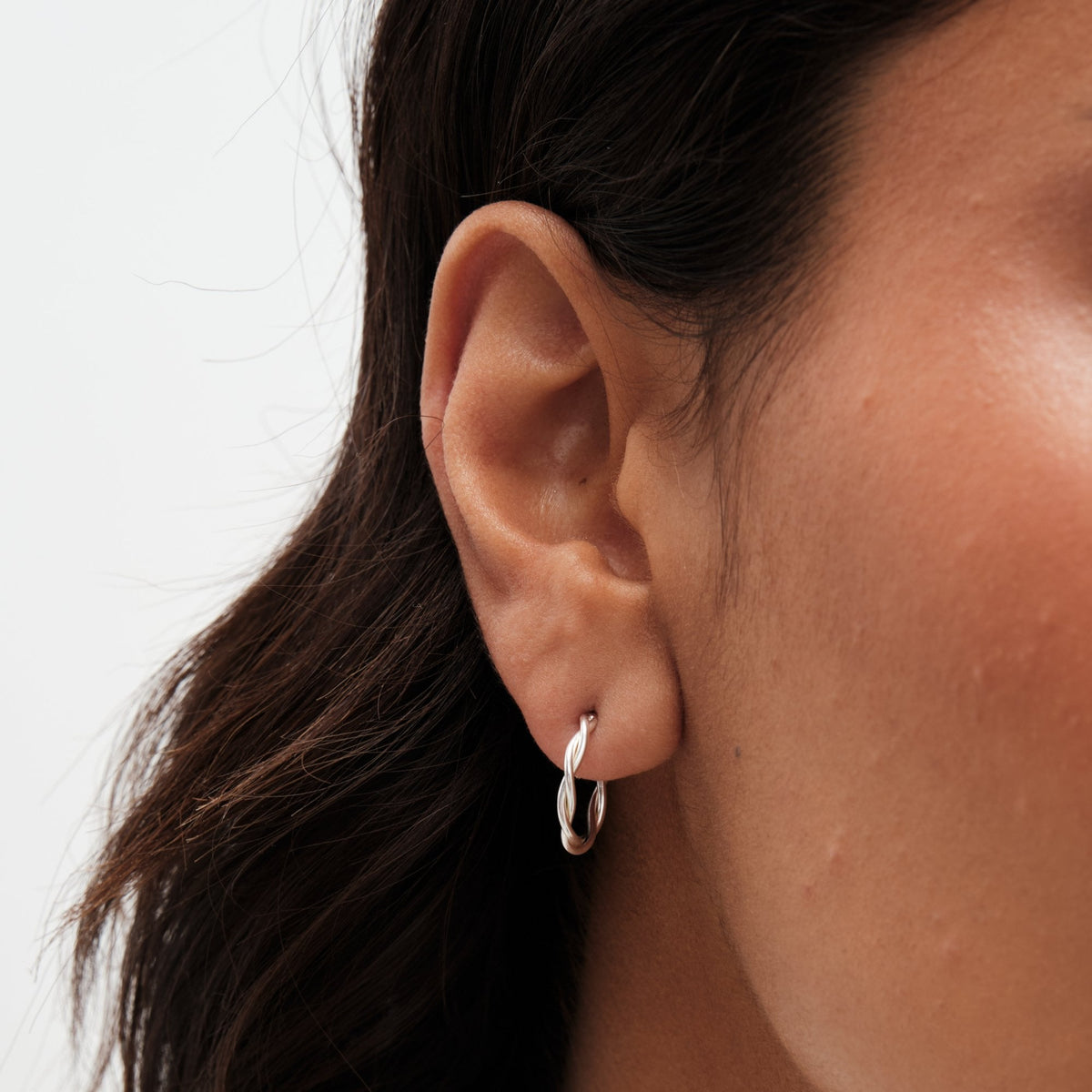Simply Silver Sterling Silver 925 Twist Hoop Earrings