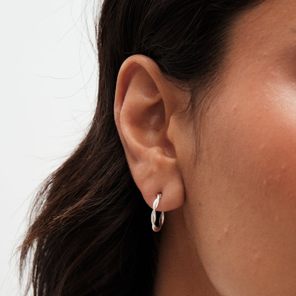 Simply Silver Sterling Silver 925 Twist Hoop Earrings