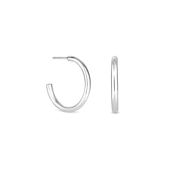 Simply Silver Sterling Silver 925  Polished Basic Hoop Earrings