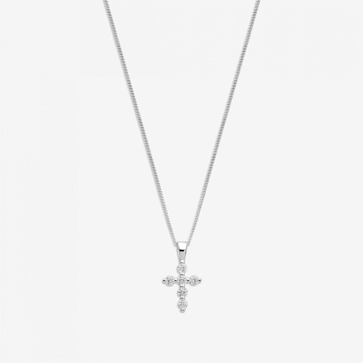 Simply Silver Sterling Silver 925 Cubic Zirconia Mini Cross Pendant