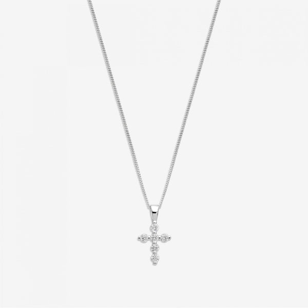 Simply Silver Sterling Silver 925 Cubic Zirconia Mini Cross Pendant