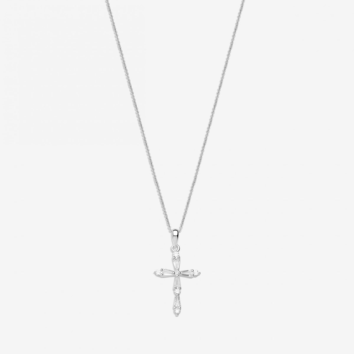 Simply Silver Sterling Silver 925 Cubic Zirconia Cross Pendant