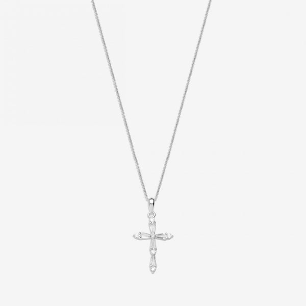 Simply Silver Sterling Silver 925 Cubic Zirconia Cross Pendant