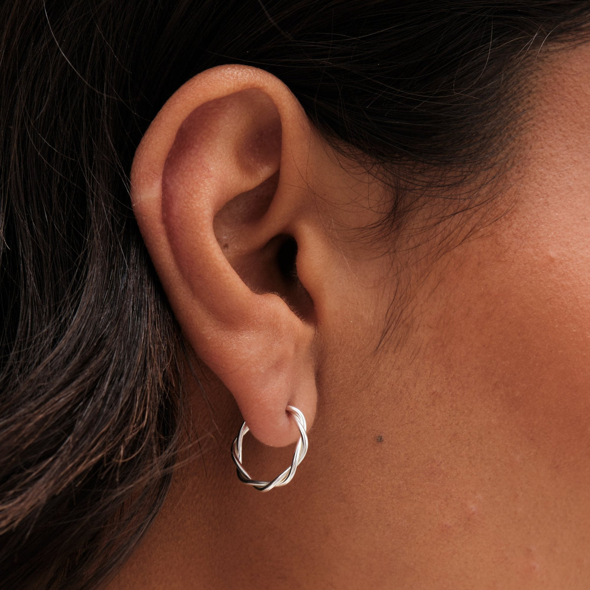 Simply Silver Sterling Silver 925 Twist Hoop Earrings