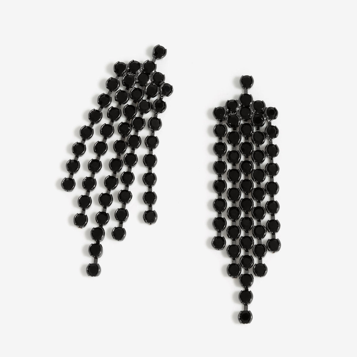 Jon Richard Hematite Plated Jet Waterfall Earrings