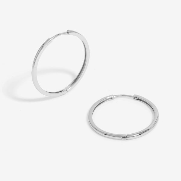 Jon Richard Silver Plated Polished Fine Hoop Earrings