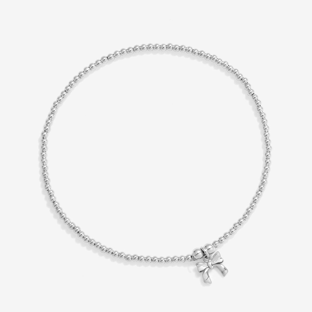 Simply Silver Sterling Silver 925 Bow Charm Stretch Bracelet