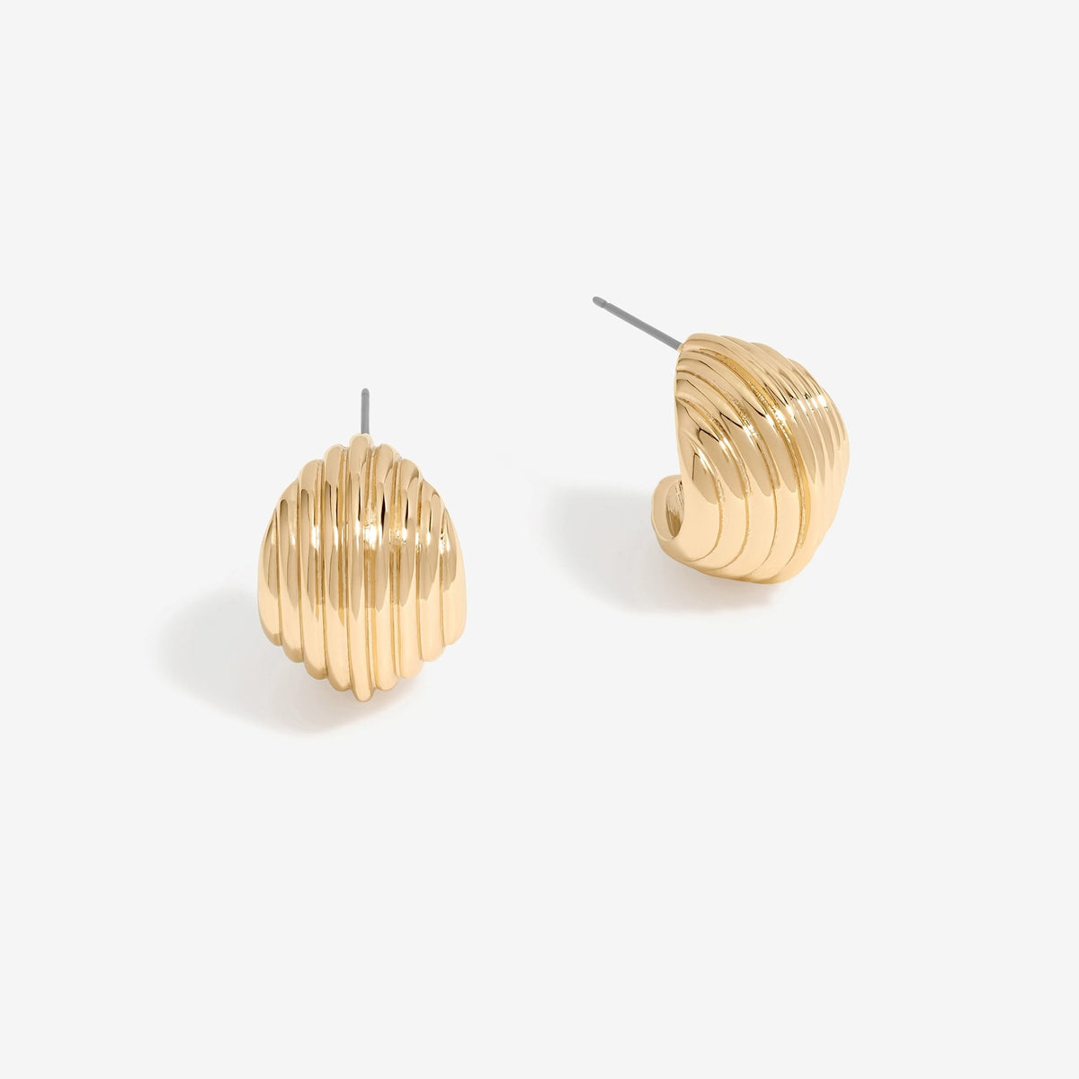 Jon Richard Gold Plated Ridged Hoop Earrings