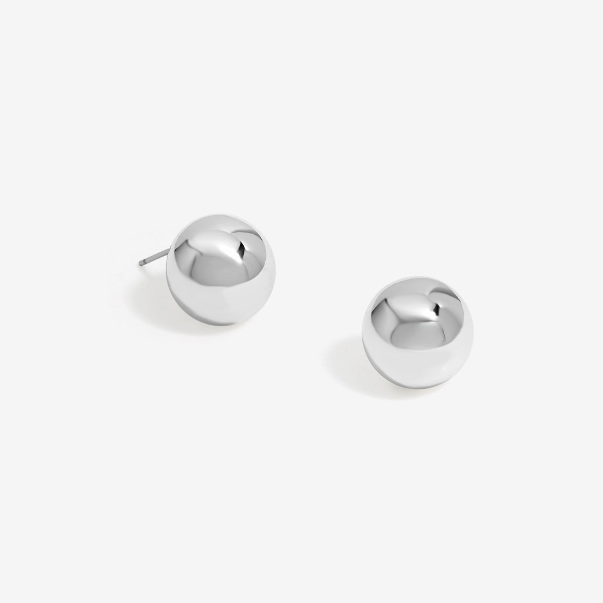 Jon Richard Polished Silver Orb Stud Earrings