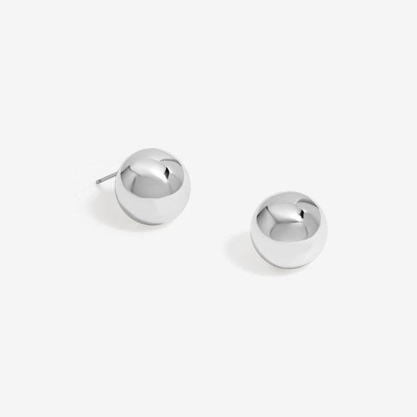 Jon Richard Polished Silver Orb Stud Earrings