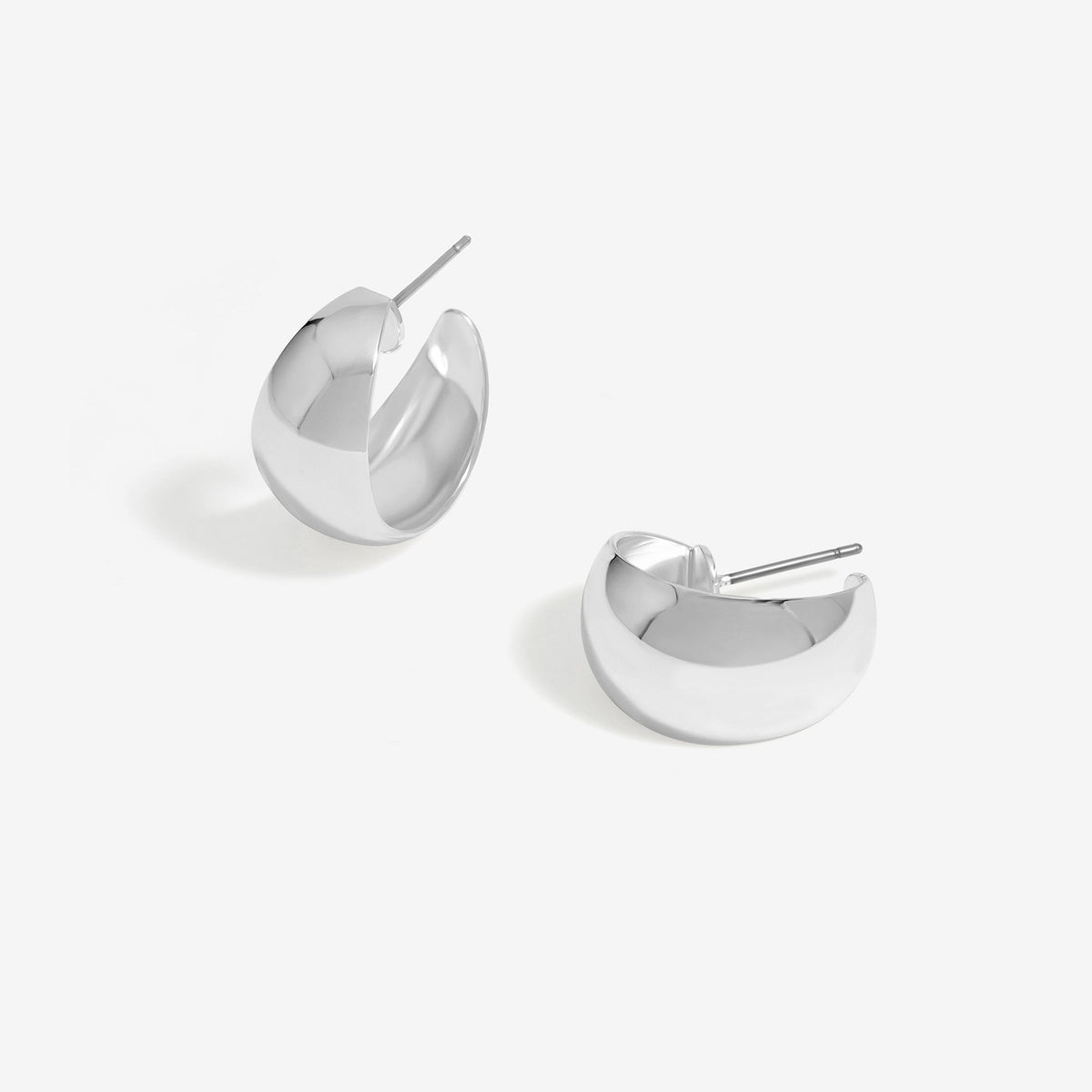 Jon Richard Silver Plated Polished Hoop Earrings