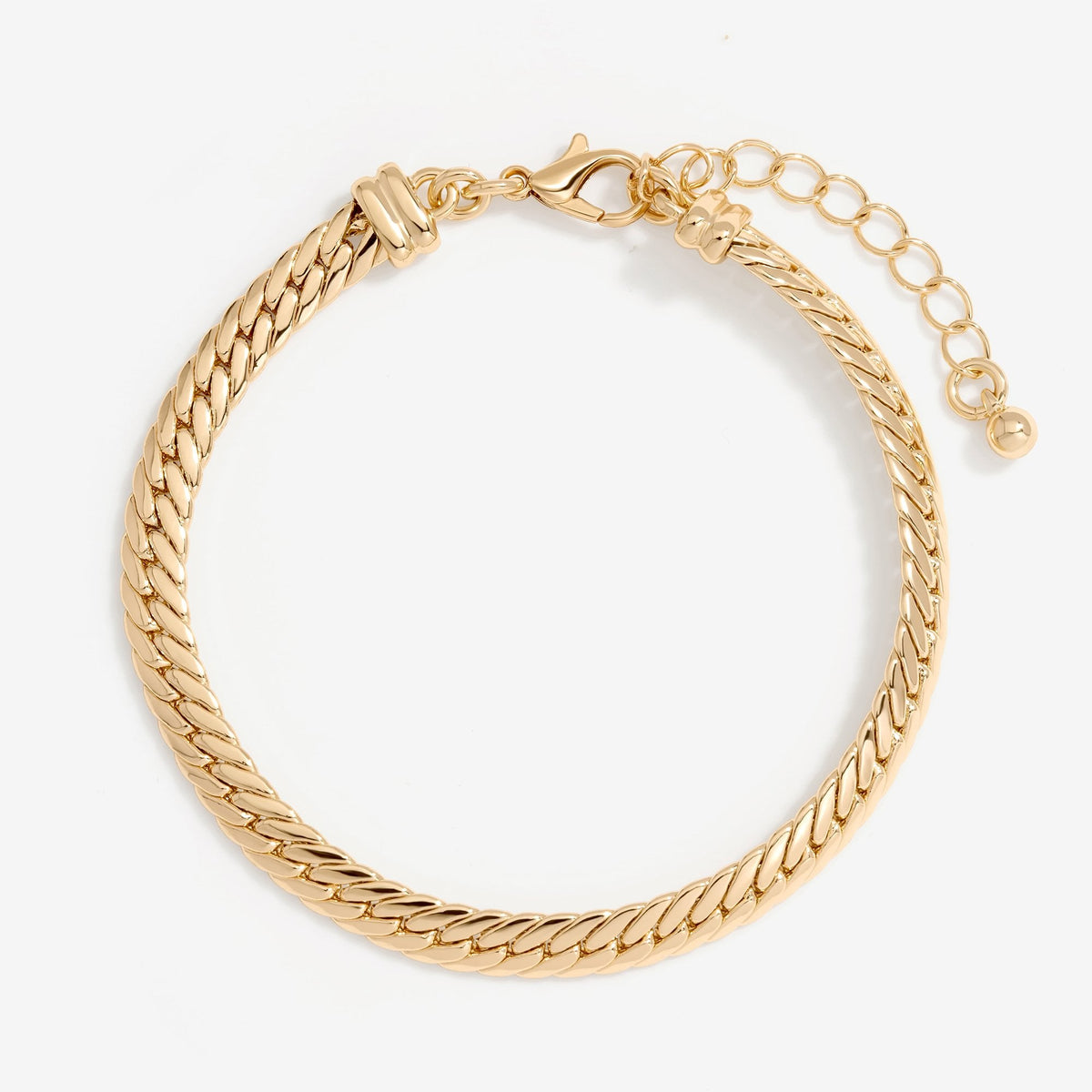 Gold Plated Herringbone Chain Bracelet