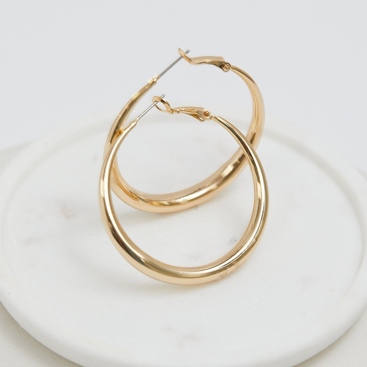 Jon Richard Gold Plated Polished Large Hoop Earrings