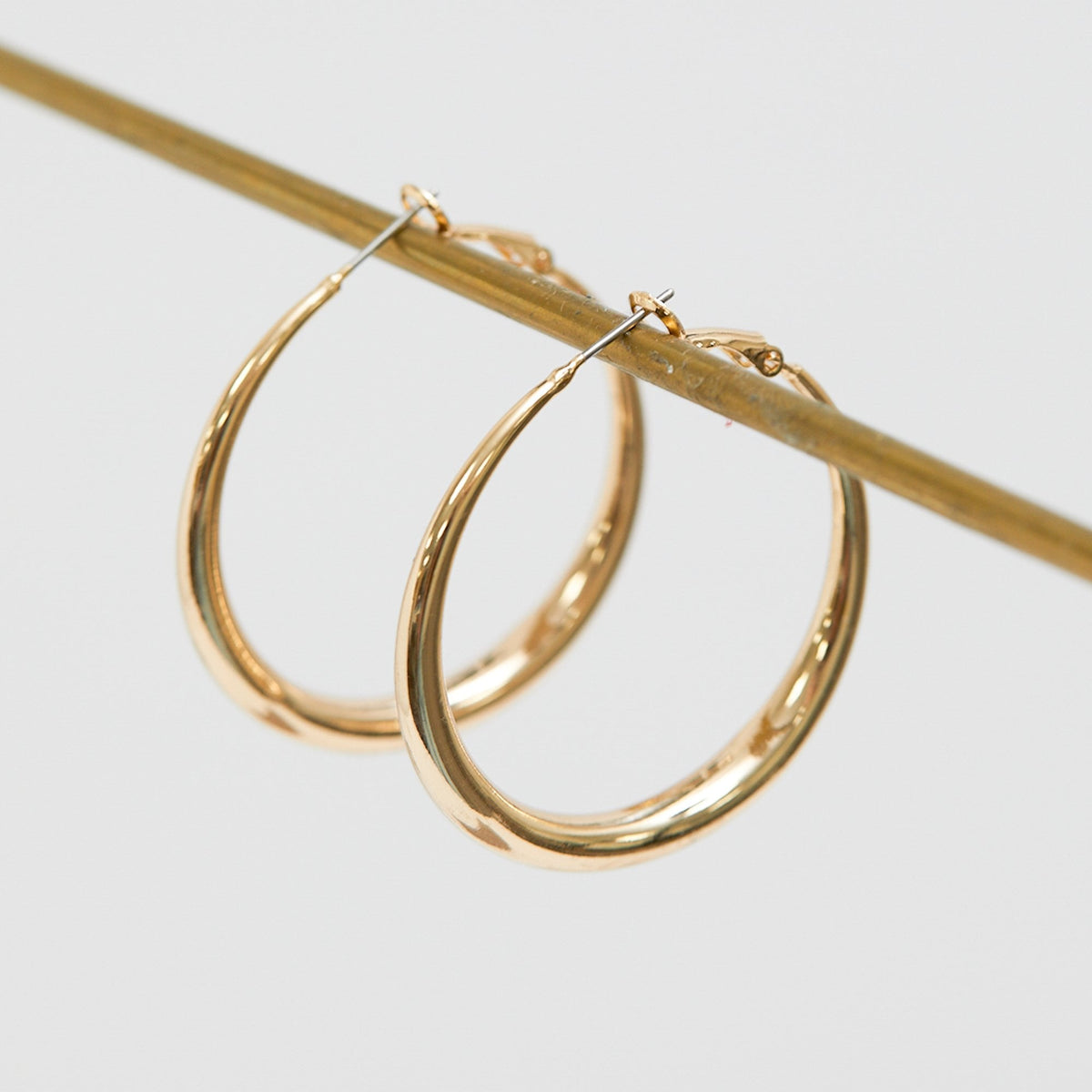 Jon Richard Gold Plated Polished Large Hoop Earrings