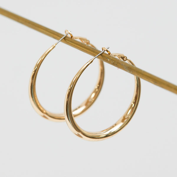 Jon Richard Gold Plated Polished Large Hoop Earrings