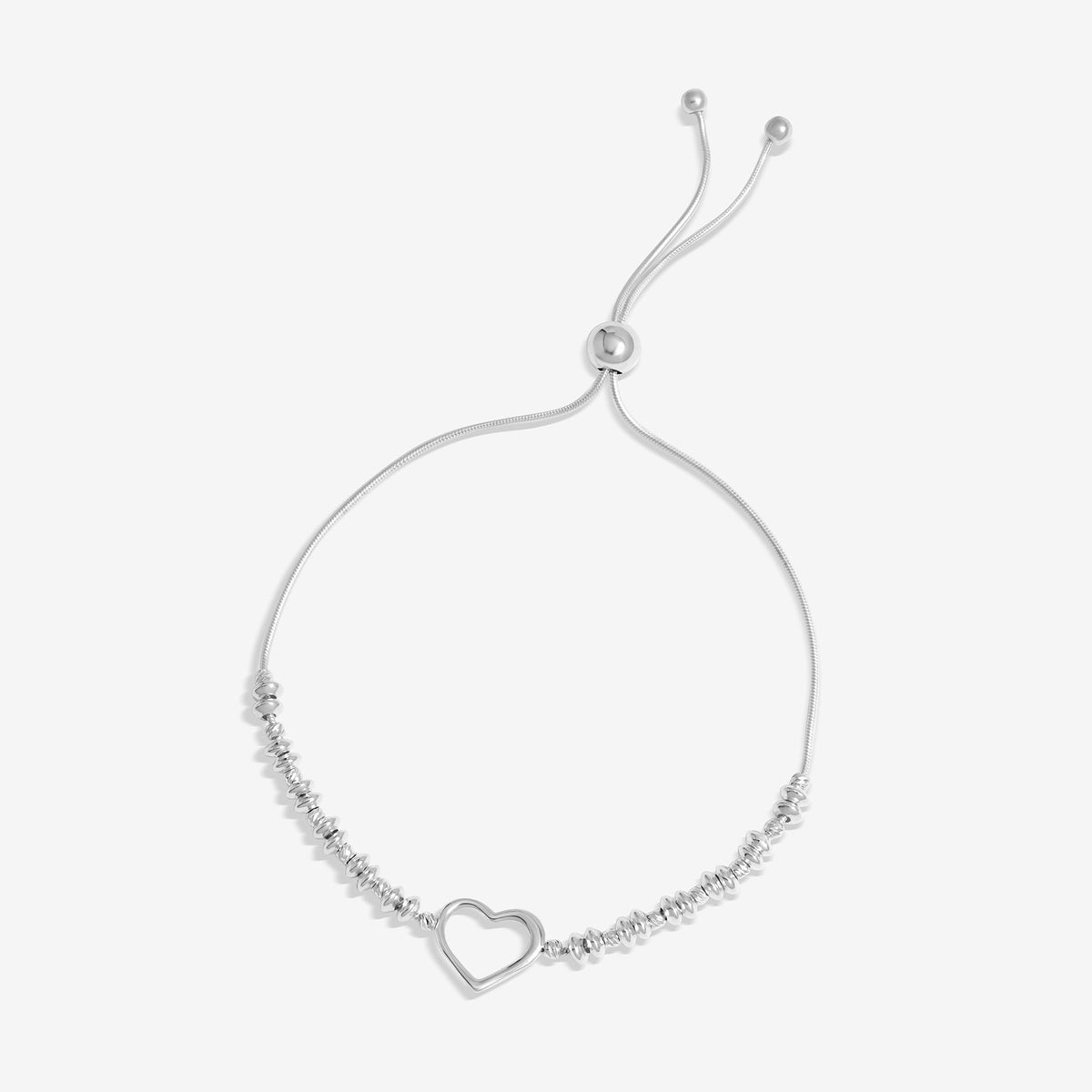 Simply Silver Sterling Silver 925 Open Heart Toggle Bracelet