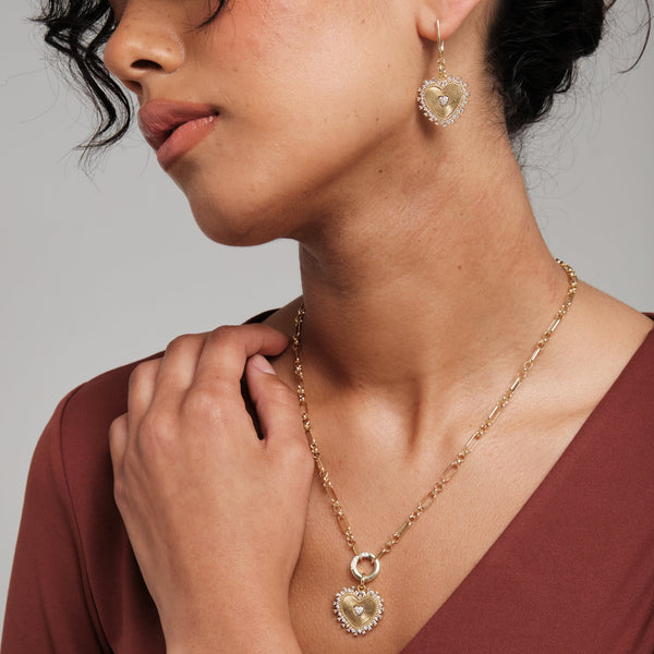 Inicio Gold Plated Heart Chain Necklace - Gift Pouch
