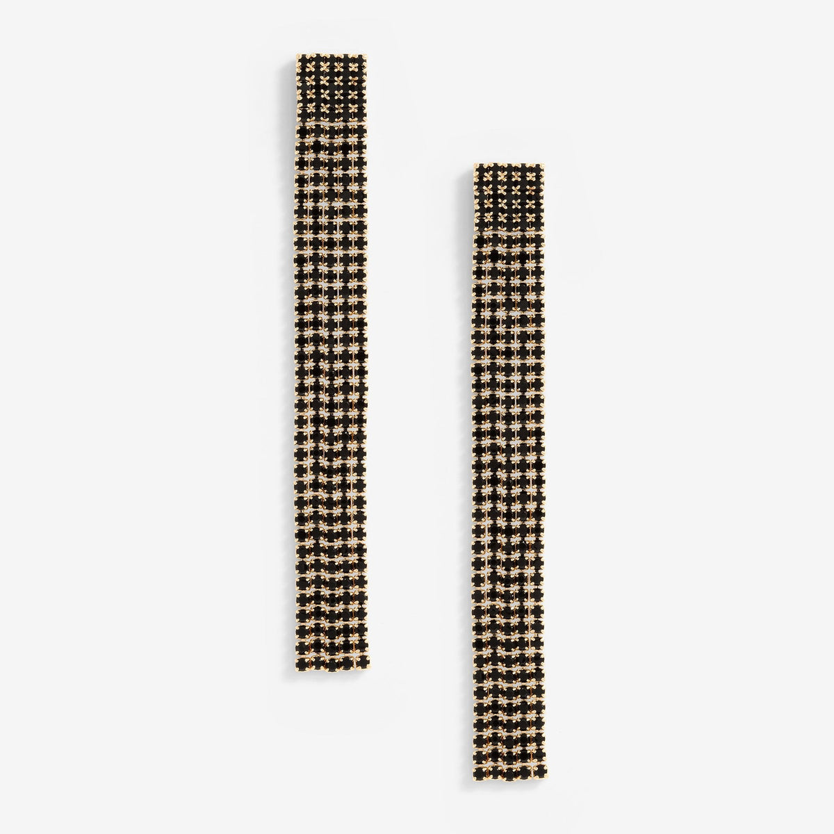 Mood Black Diamante Drop Earrings