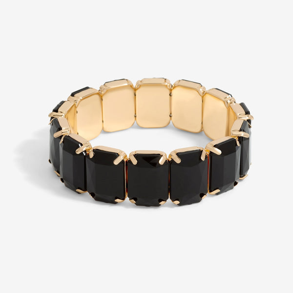 Mood Gold Black Facet Statement Bracelet