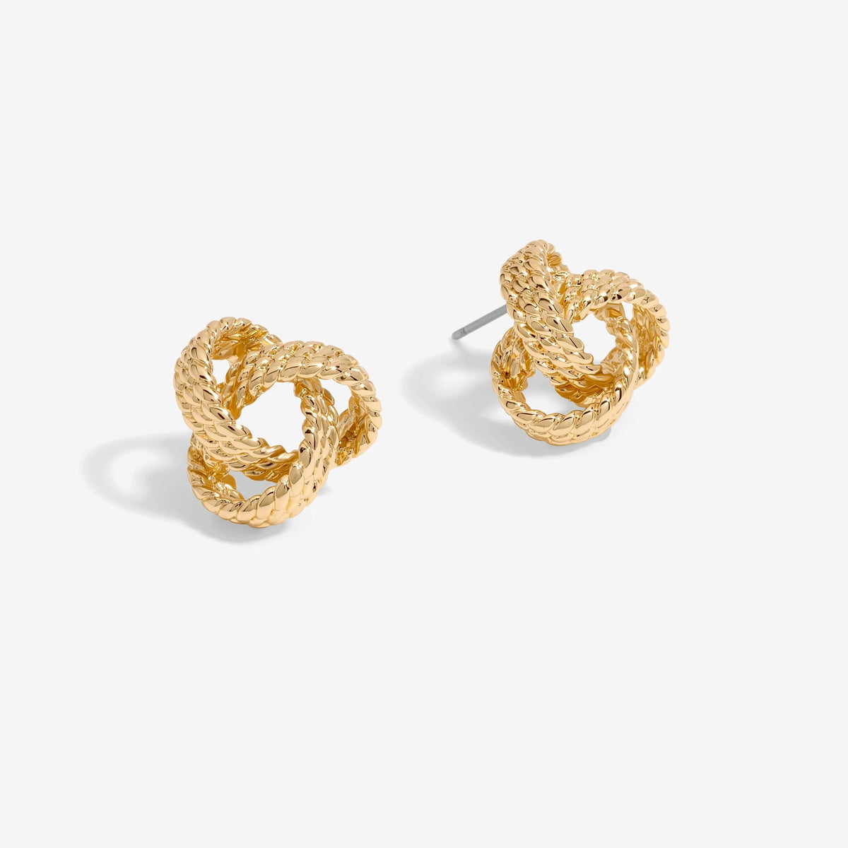 Gold Textured Knot Stud Earrings